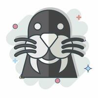 Icon Walrus. related to Animal symbol. comic style. simple design editable. simple illustration vector