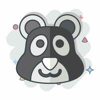Icon Panda. related to Animal symbol. comic style. simple design editable. simple illustration vector