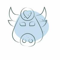 Icon Buffalo. related to Animal symbol. Color Spot Style. simple design editable. simple illustration vector