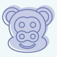 Icon Monkey. related to Animal symbol. two tone style. simple design editable. simple illustration vector