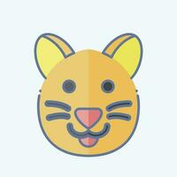 Icon Cat. related to Animal symbol. doodle style. simple design editable. simple illustration vector