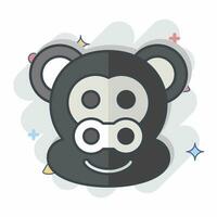 Icon Monkey. related to Animal symbol. comic style. simple design editable. simple illustration vector