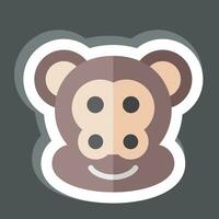 Sticker Monkey. related to Animal symbol. simple design editable. simple illustration vector