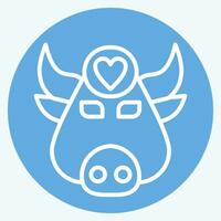 Icon Buffalo. related to Animal symbol. blue eyes style. simple design editable. simple illustration vector