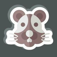 Sticker Hamster. related to Animal symbol. simple design editable. simple illustration vector