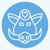 Icon Boar. related to Animal symbol. blue eyes style. simple design editable. simple illustration vector