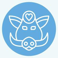 Icon Boar. related to Animal symbol. blue eyes style. simple design editable. simple illustration vector