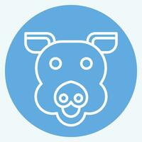 Icon Pig. related to Animal symbol. blue eyes style. simple design editable. simple illustration vector