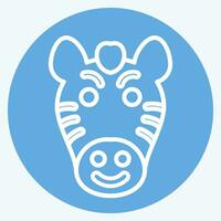 Icon Zebra. related to Animal symbol. blue eyes style. simple design editable. simple illustration vector