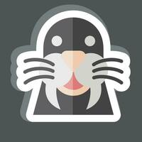 Sticker Walrus. related to Animal symbol. simple design editable. simple illustration vector