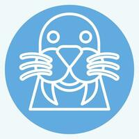 Icon Walrus. related to Animal symbol. blue eyes style. simple design editable. simple illustration vector