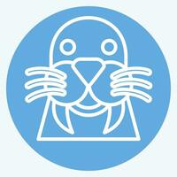 Icon Walrus. related to Animal symbol. blue eyes style. simple design editable. simple illustration vector