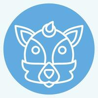 icono zorro. relacionado a animal símbolo. azul ojos estilo. sencillo diseño editable. sencillo ilustración vector