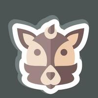 Sticker Fox. related to Animal symbol. simple design editable. simple illustration vector