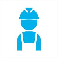 trabajador en casco de seguridad icono vector ilustración símbolo