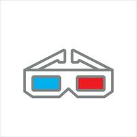 3d lentes icono vector ilustración símbolo