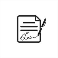 signature on document icon vector illustration symbol