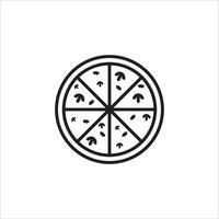 Pizza con hongos icono vector ilustración símbolo