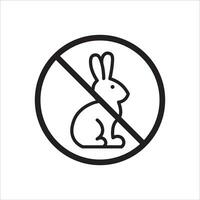 do not test on animals icon vector