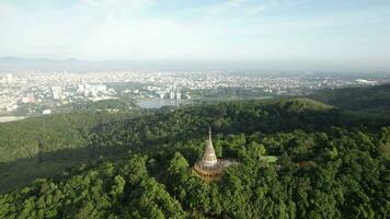 Phra Maha Chedi Tripob Trimongkol steel pagoda in Hat Yai, Songkhla, Thailand video