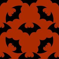Halloween flying bat.  Vampire vector bat. Dark silhouette of bats flying in a flat style. Seamless pattern. Halloween background.