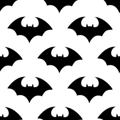 Halloween flying bat.  Vampire vector bat. Dark silhouette of bats flying in a flat style. Seamless pattern. Halloween background.