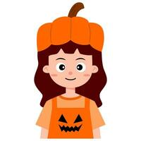 calabaza niña ilustración vector