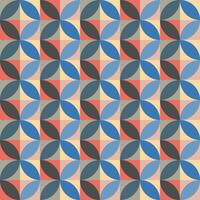 Retro abstract geometric vector seamless pattern. Colorful funky repeating pattern in 60s style. Perfect for wallpapers, backgrounds, textile, fabric.