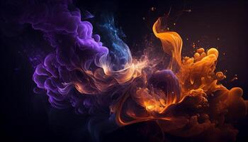 Dark smoke abstract space wallpaper background, Generative AI photo