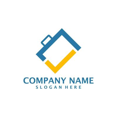 Check Suitcase logo design vector. Suitcase logo design template concept