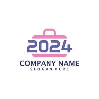 2024 Suitcase logo design vector. Suitcase logo design template concept vector