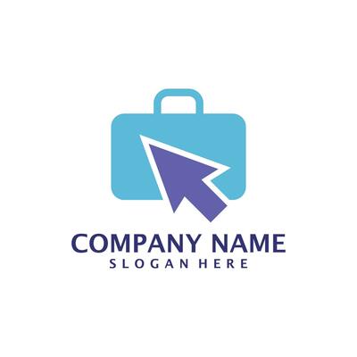 Touch Suitcase logo design vector. Suitcase logo design template concept
