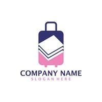 Book Suitcase logo design vector. Suitcase logo design template concept vector