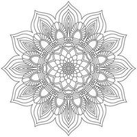 Circular flower mandala pattern for Henna, Mehndi, tattoo, decoration. Decorative ornament in ethnic oriental style. Outline doodle hand draw vector