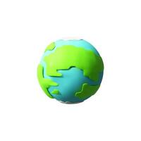 3D render planet. Earth day or global environment conservation concept. Save green planet. Ecology content. Space symbol in Milky Way. Realistic vector illustration in clay style. Travel icon