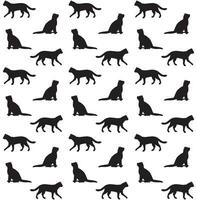 Vector seamless pattern of cat silhouette