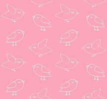Vector seamless pattern of doodle white birds