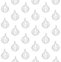 Vector seamless pattern of hand drawn sketch garlic