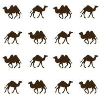 Vector seamless pattern of black camel silhouette