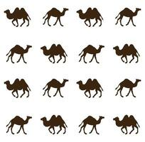 Vector seamless pattern of black camel silhouette