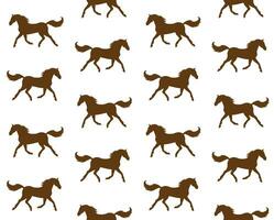 Vector seamless pattern of hand drawn horse silhouette