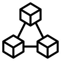 blockchain line icon vector