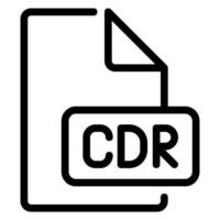 icono de línea cdr vector