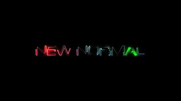 New Normal colorful neon laser text animation effect video