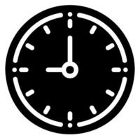 clock glyph icon vector