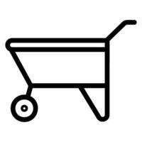 wheelbarrow line icon vector