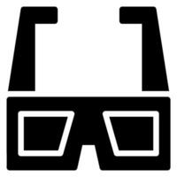 3d glasses glyph icon vector