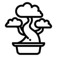 bonsai line icon vector