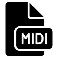 midi glyph icon vector