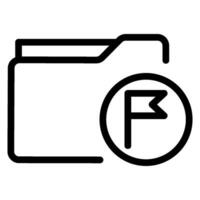 folder line icon vector